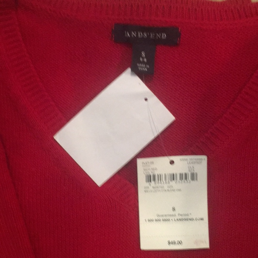 Lands end red sweater new wi/ tags Small - Picture 3 of 5